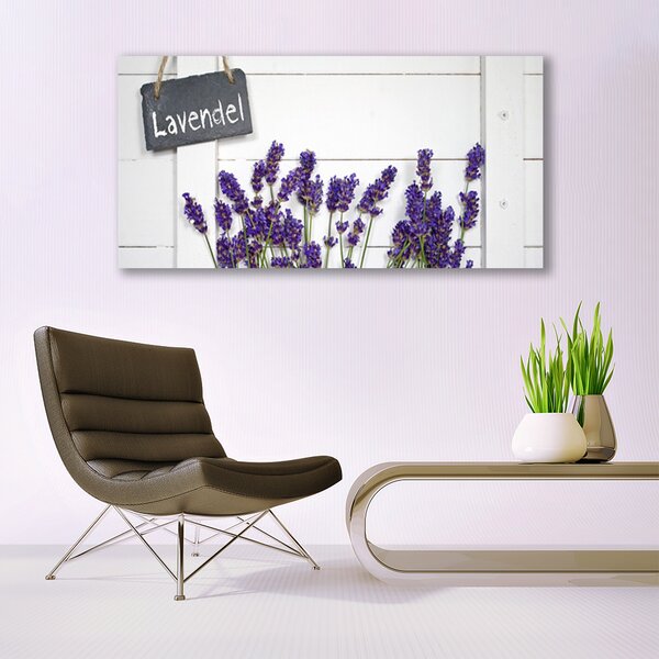 Tablou pe sticla Flori Floral violet