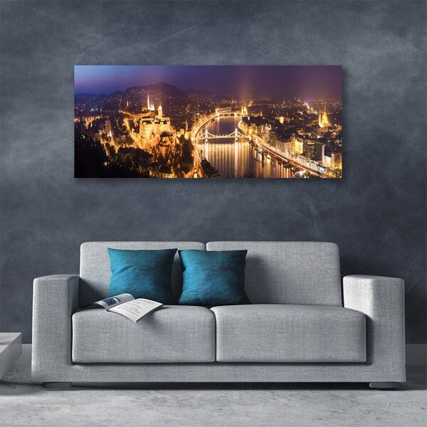 Tablou pe panza canvas Oraș Arhitectura Galben Violet
