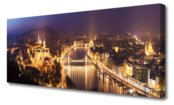 Tablou pe panza canvas Oraș Arhitectura Galben Violet