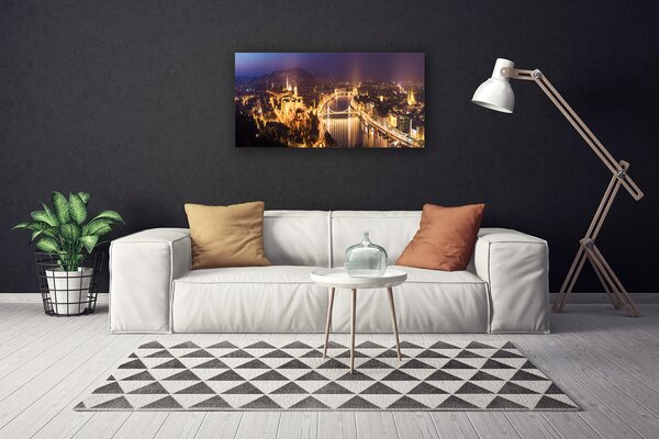 Tablou pe panza canvas Oraș Arhitectura Galben Violet