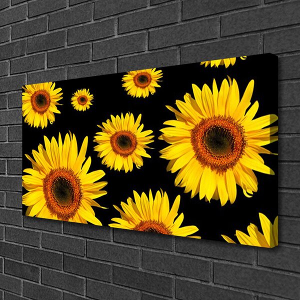 Tablou pe panza canvas Floarea soarelui Floral Brown Galben