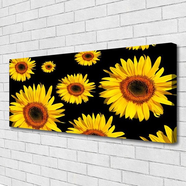Tablou pe panza canvas Floarea soarelui Floral Brown Galben