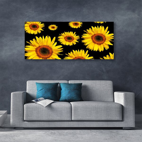 Tablou pe panza canvas Floarea soarelui Floral Brown Galben