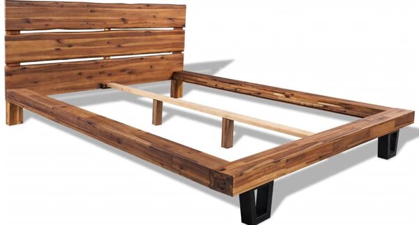 Cadru de pat din lemn masiv de acacia 140 x 200 cm