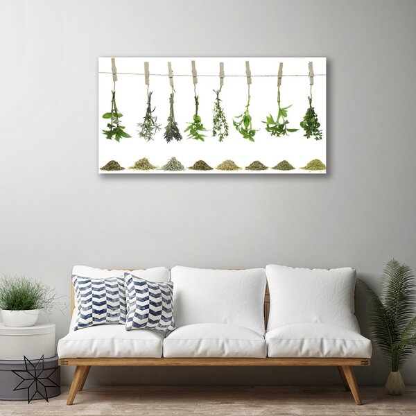 Tablou pe panza canvas Flori Floral Verde Violet