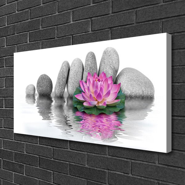 Tablou pe panza canvas Pietrele de flori Arta Roz Gri