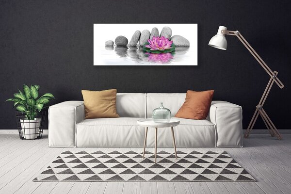 Tablou pe panza canvas Pietrele de flori Arta Roz Gri