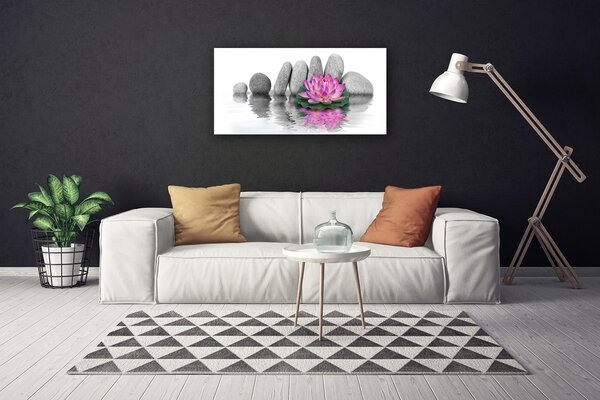 Tablou pe panza canvas Pietrele de flori Arta Roz Gri