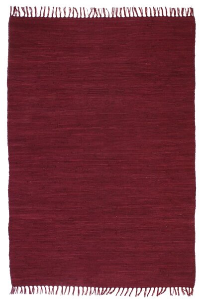 Covor Chindi țesut manual, bumbac, 80 x 160 cm, roșu burgund