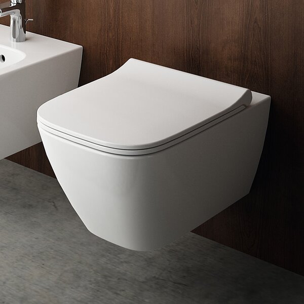 Geberit Smyle Square set vas și capac agăţat fără margine alb 500.683.00.2