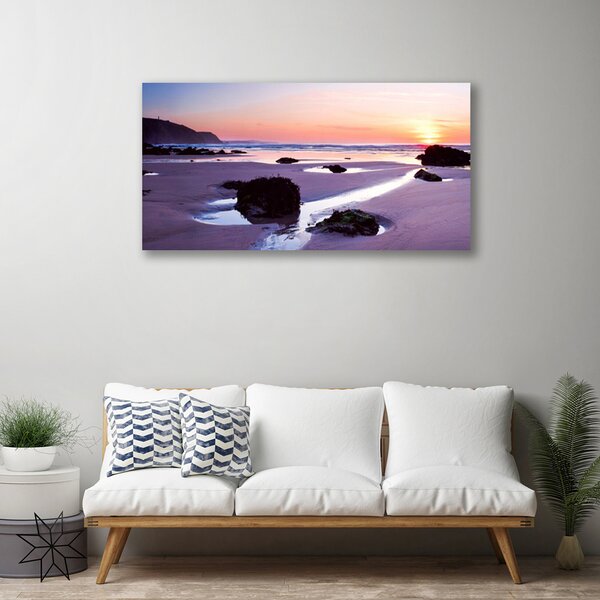Tablou pe panza canvas Plaja Peisaj Purple