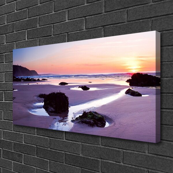 Tablou pe panza canvas Plaja Peisaj Purple