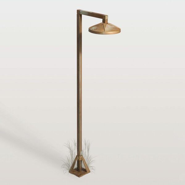 Moretti Luce Bornă luminoasă LED Aura Disk, 80 cm x 19,5 cm, alamă antică, Bronz / Alamă Veche, Alamă, Casă de țară / Rustic