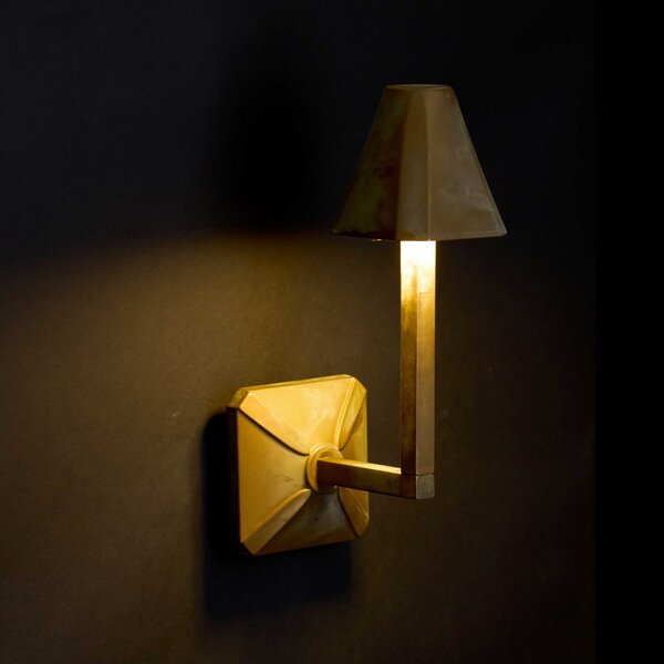 Moretti Luce Lampă de perete exterioară cu LED Silva Frame, înălțime 30 cm, alamă antică, Bronz / Alamă Veche, Alamă, Casă de țară / Rustic