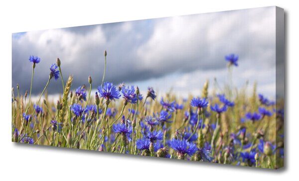 Tablou pe panza canvas Flori Floral Verde Violet