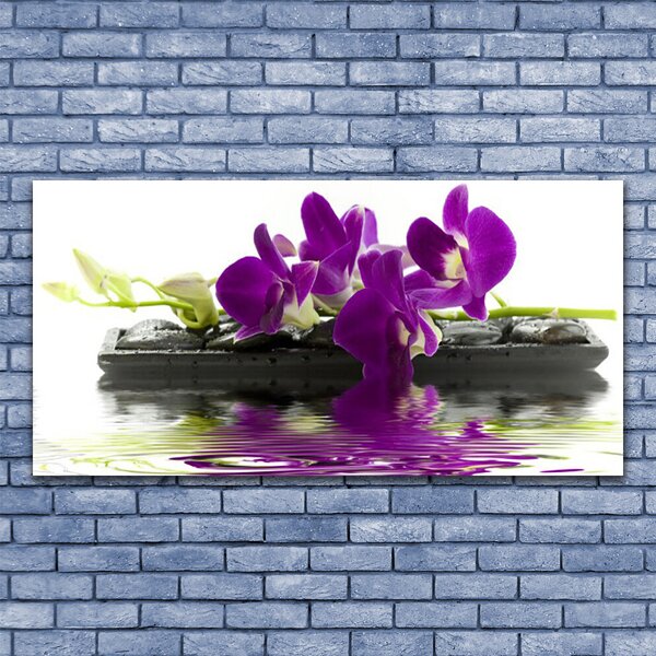 Tablou pe sticla Flori roz Floral