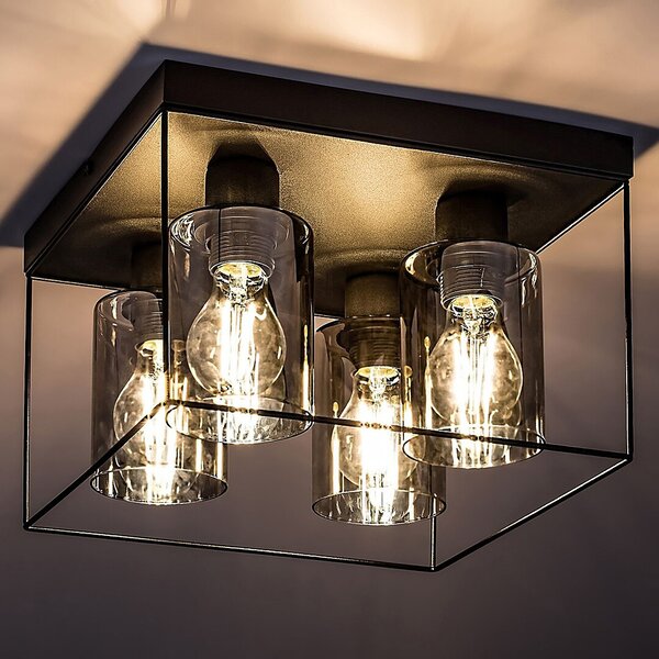 Rabalux Chadwick lampă de tavan 4x25 W negru-fumuriu 71034