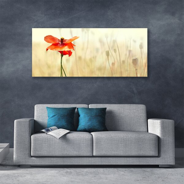 Tablou pe panza canvas Poppy Floral Roșu Verde