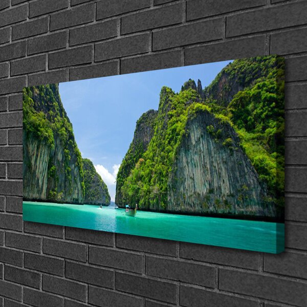 Tablou pe panza canvas Peisaj rezervat Albastru Gri Verde