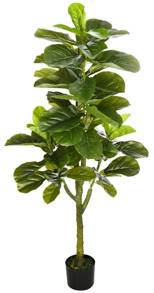 HOMCOM Smochin-lira artificial in ghiveci, Plante Ficus artificial pentru interior, exterior, 90 cm, verde | AOSOM RO