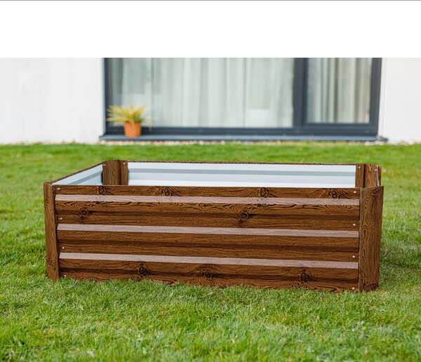 KONDELA Strat înălţat de grădină, maro, oţel, NONKY TIP 5