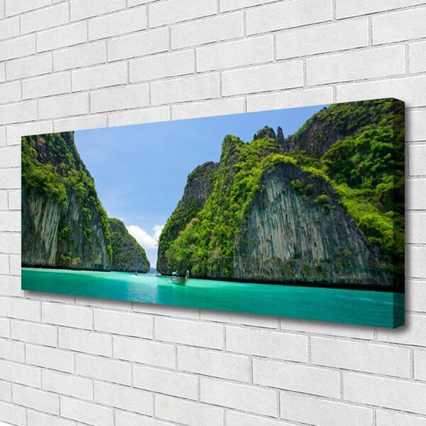 Tablou pe panza canvas Peisaj rezervat Albastru Gri Verde