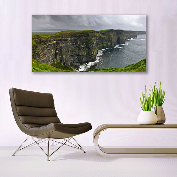 Tablou pe panza canvas Golful Peisaj Gri Verde