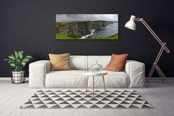 Tablou pe panza canvas Golful Peisaj Gri Verde
