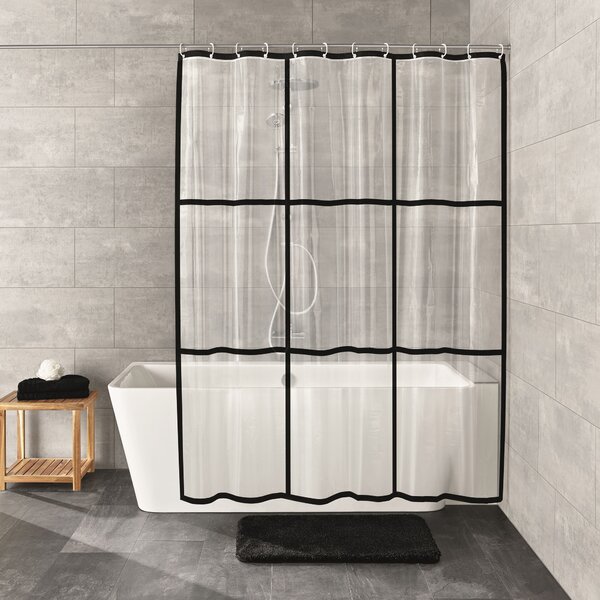 Kleine Wolke Brooklyn perdea de duș 200x180 cm transparent-negru 7823116305