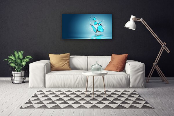 Tablou pe panza canvas Fluturi Art Albastru