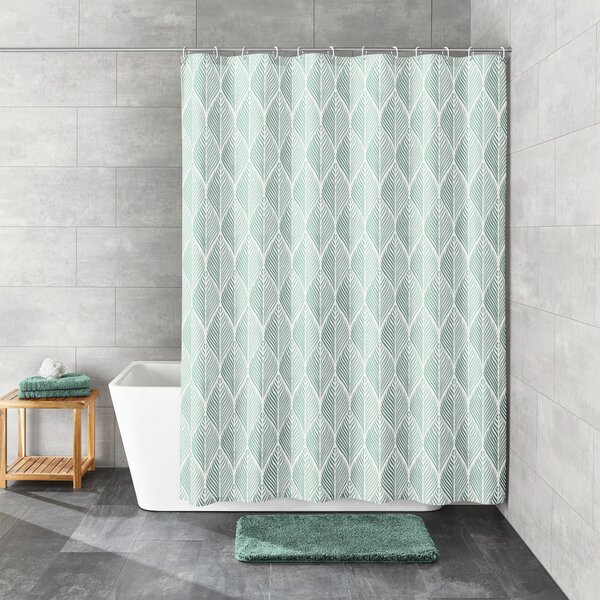 Kleine Wolke Leaf perdea de duș 200x180 cm alb-verde 5961685305