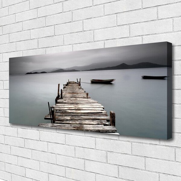 Tablou pe panza canvas Podul Sea Arhitectura Gray