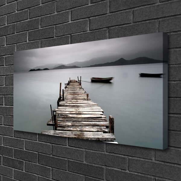 Tablou pe panza canvas Podul Sea Arhitectura Gray