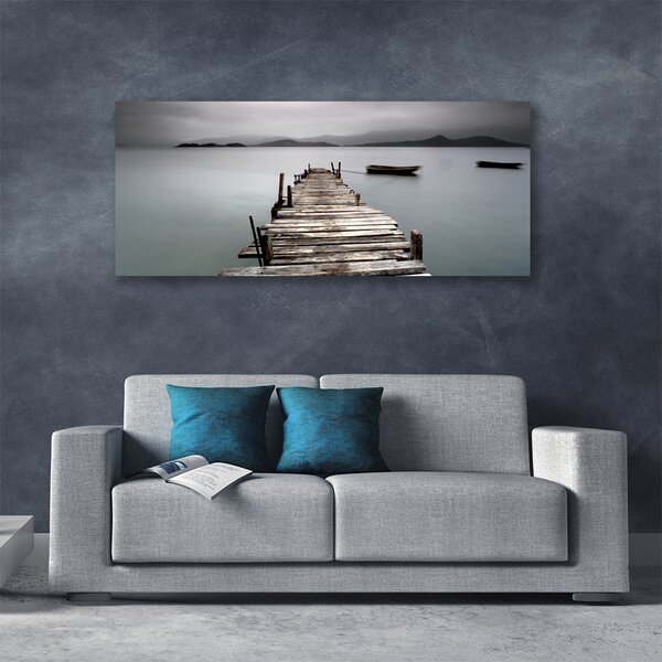 Tablou pe panza canvas Podul Sea Arhitectura Gray