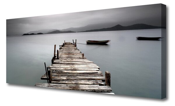 Tablou pe panza canvas Podul Sea Arhitectura Gray