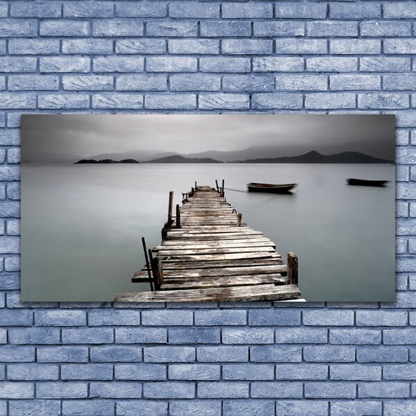 Tablou pe panza canvas Podul Sea Arhitectura Gray