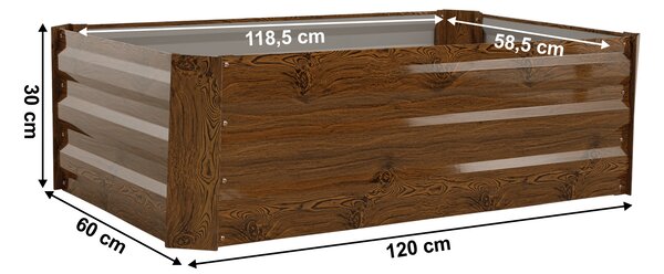 KONDELA Strat înălţat de grădină, maro, oţel, NONKY TIP 5