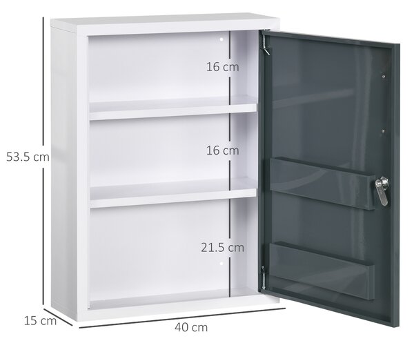 Kleankin Dulap Medicamente pentru Montare pe Perete, cu 3 Nivele, Ideal pentru Baie și Bucătărie, Design Compact și Funcțional | Aosom Romania