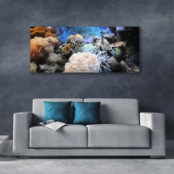 Tablou pe panza canvas Coral Reef Natura Gri Alb Galben