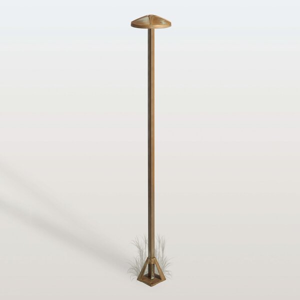 Moretti Luce Bornă luminoasă LED Aura Disk, înălțime 100 cm, alamă antică, IP65, Bronz / Alamă Veche, Alamă, Casă de țară / Rustic