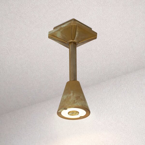 Moretti Luce Lampă de tavan pentru exterior cu LED Silva Disk, înălțime 26 cm, alamă antică, Bronz / Alamă Veche, Alamă, Casă de țară / Rustic