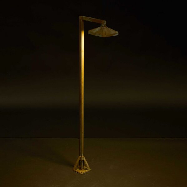 Moretti Luce Bornă luminoasă LED Aura Frame, 80 x 19,5 cm, alamă antică, Bronz / Alamă Veche, Alamă, Casă de țară / Rustic
