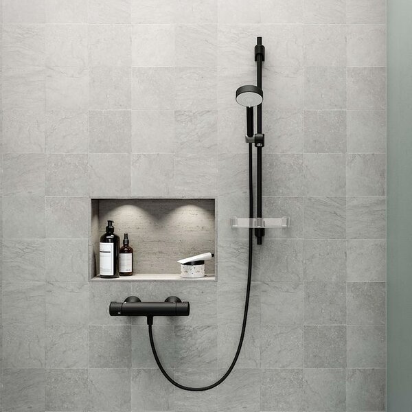 Oras Nova baterie de duș perete cu termostat negru 7460U-33