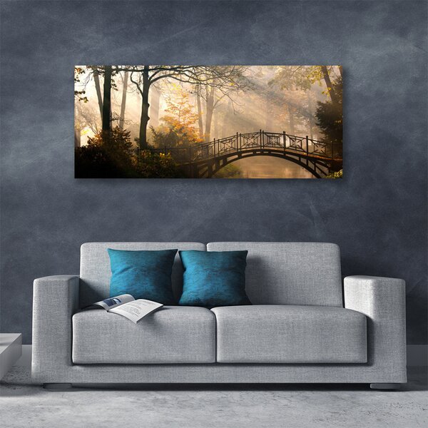 Tablou pe panza canvas Forest Podul Arhitectura Brun Verde
