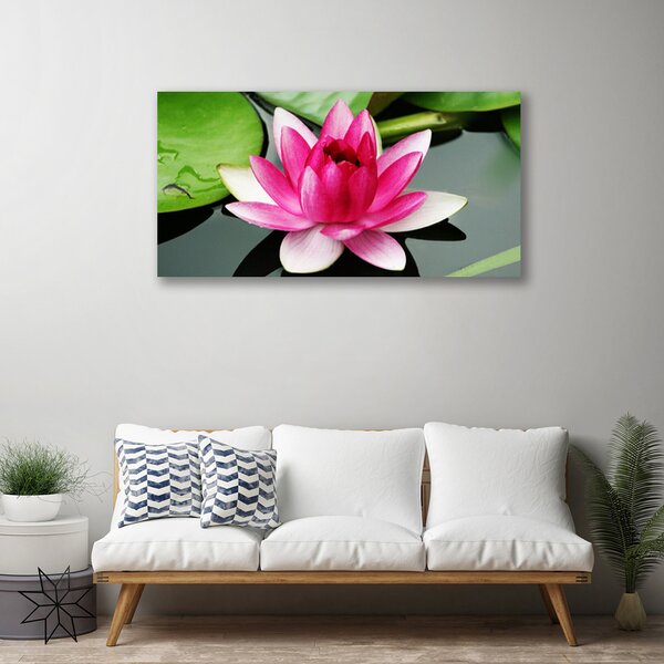 Tablou pe panza canvas Florale flori Roșu Alb