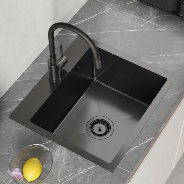 Quadron Luke chiuvetă cu accesorii 58x45 cm ZH5845PVDBLM