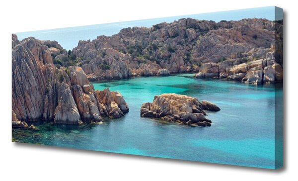 Tablou pe panza canvas Gulf Peisaj Albastru Gri