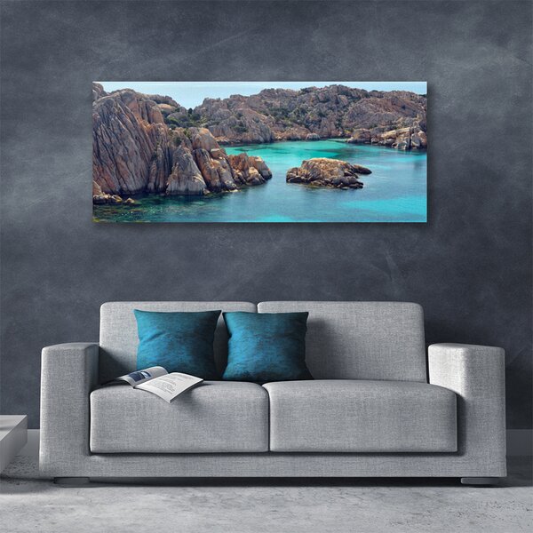 Tablou pe panza canvas Gulf Peisaj Albastru Gri