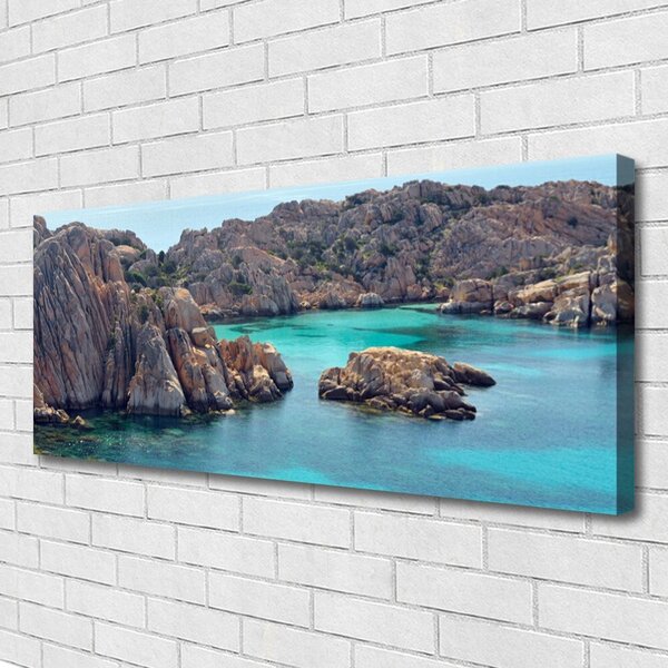 Tablou pe panza canvas Gulf Peisaj Albastru Gri