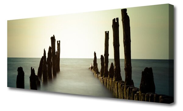 Tablou pe panza canvas Marea Peisaj Gri Albastru